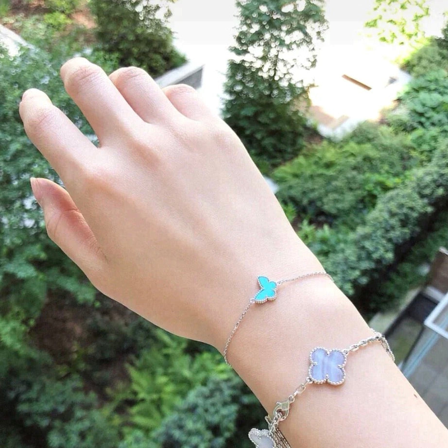 ¡®Aura Jewels¡¯BUTTERFLY TURQUOISE BUTTERFLY BRACELET SILVER
