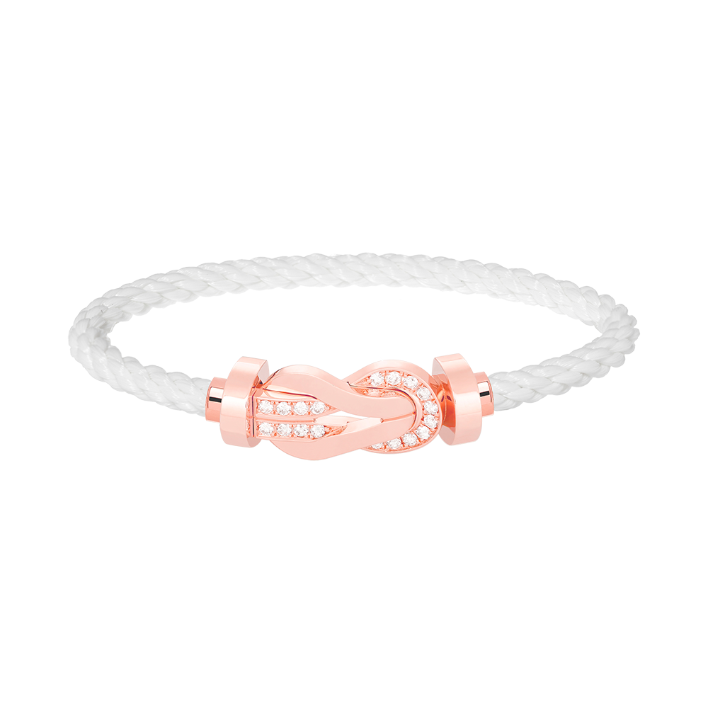 ¡®Aura Jewels¡¯CHANCE LARGE 8 FIGURE BUCKLE HALF DIAMOND BRACELET ROSE GOLD