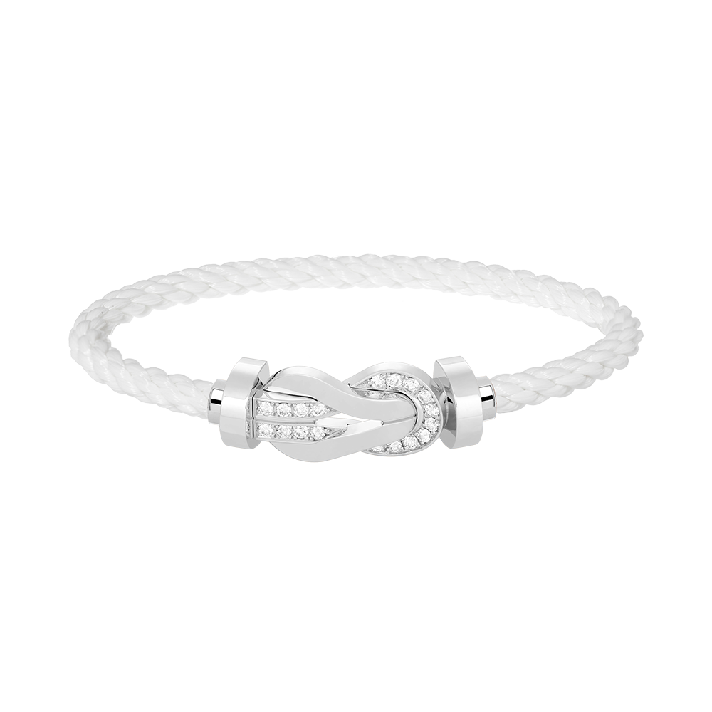 ¡®Aura Jewels¡¯CHANCE LARGE 8 FIGURE BUCKLE HALF DIAMOND BRACELET SILVER