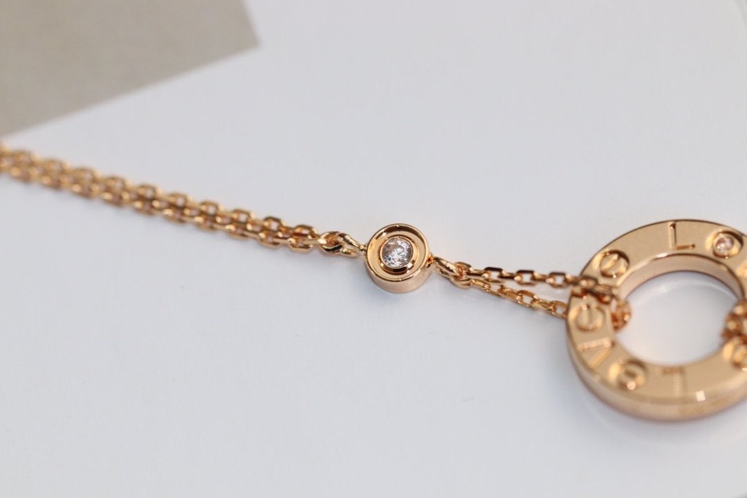 ¡®Aura Jewels¡¯LOVE NECKLACE ADJUSTABLE ROSE GOLD 2 DIAMOND