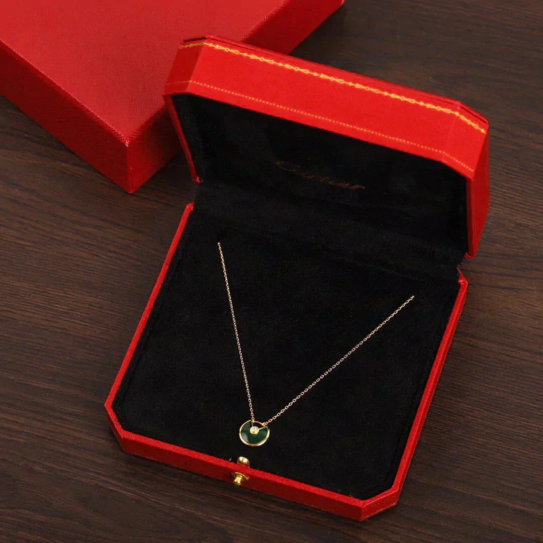 ¡®Aura Jewels¡¯AMULETTE GOLD MALACHITE NECKLACE