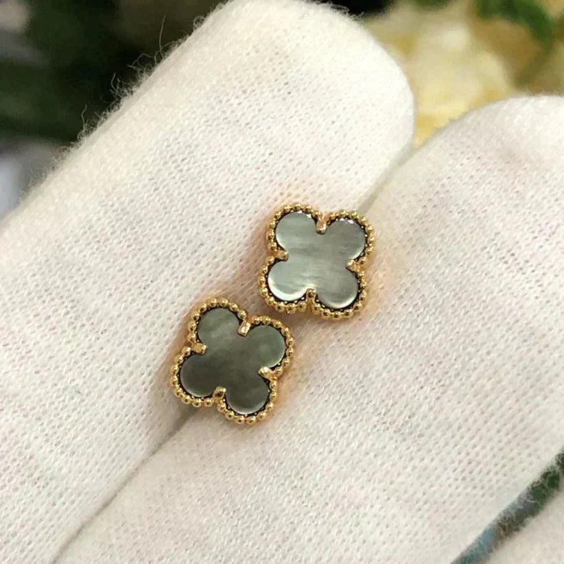 ¡®Aura Jewels¡¯CLOVER MINI 9.5MM GRAY MOP EARRINGS
