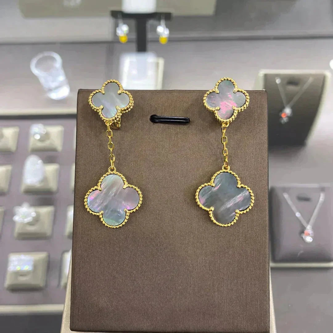 ¡®Aura Jewels¡¯CLOVER 2 MOTIFS EARRINGS (MULTIPLE CHOICESC