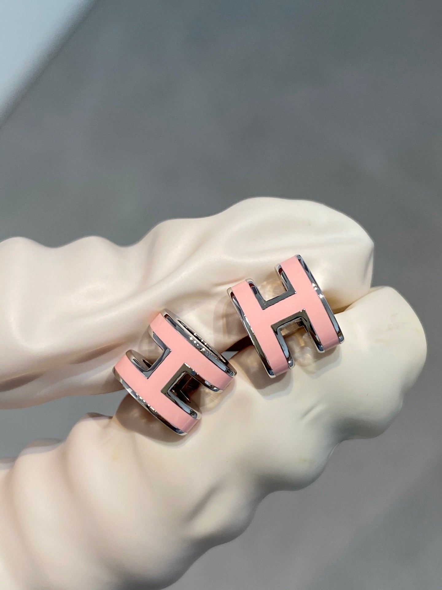 ¡®Aura Jewels¡¯MINI POP H SILVER EARRINGS PINK