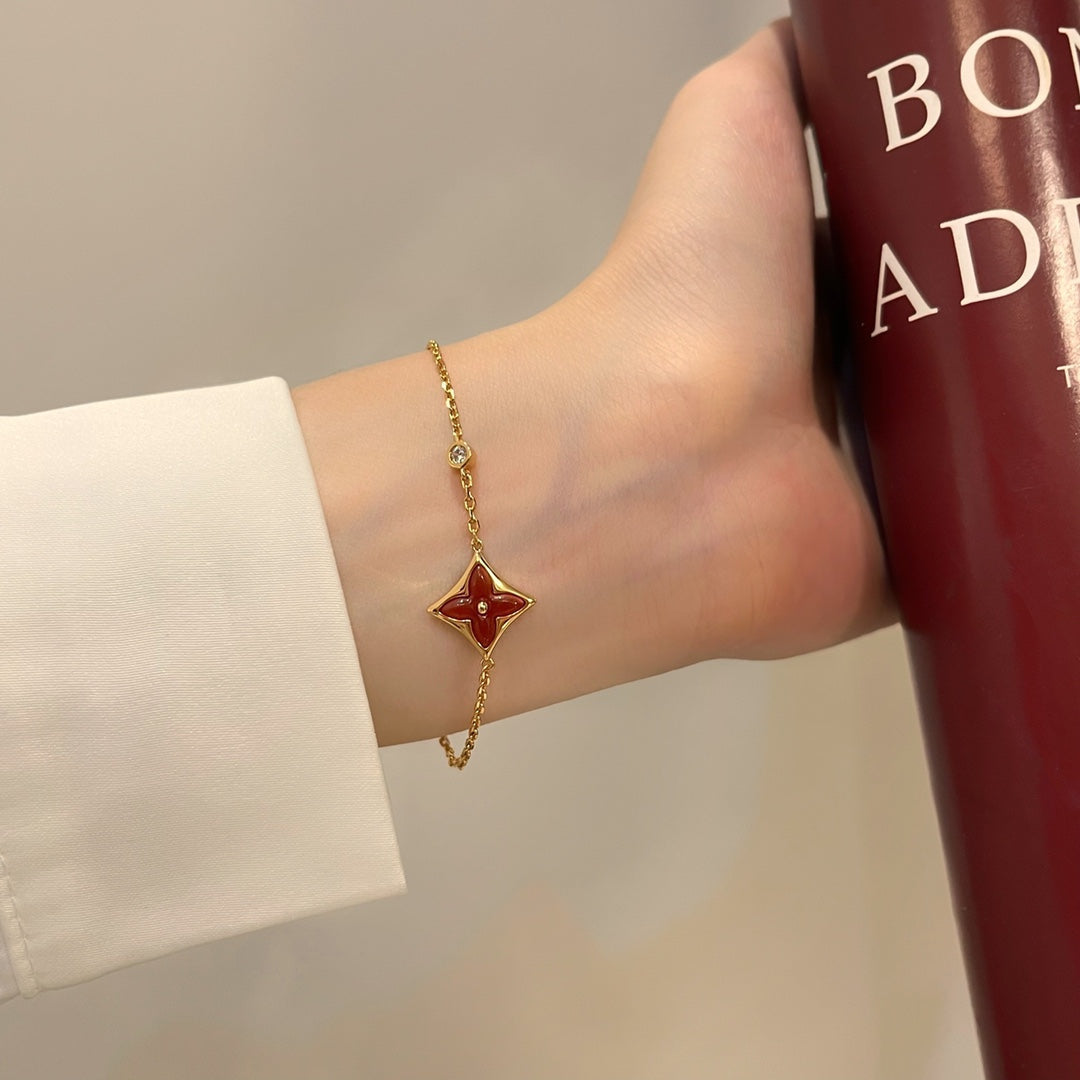 ¡®Aura Jewels¡¯COLOR STAR CARNELIAN PINK GOLD DIAMOND BRACELET