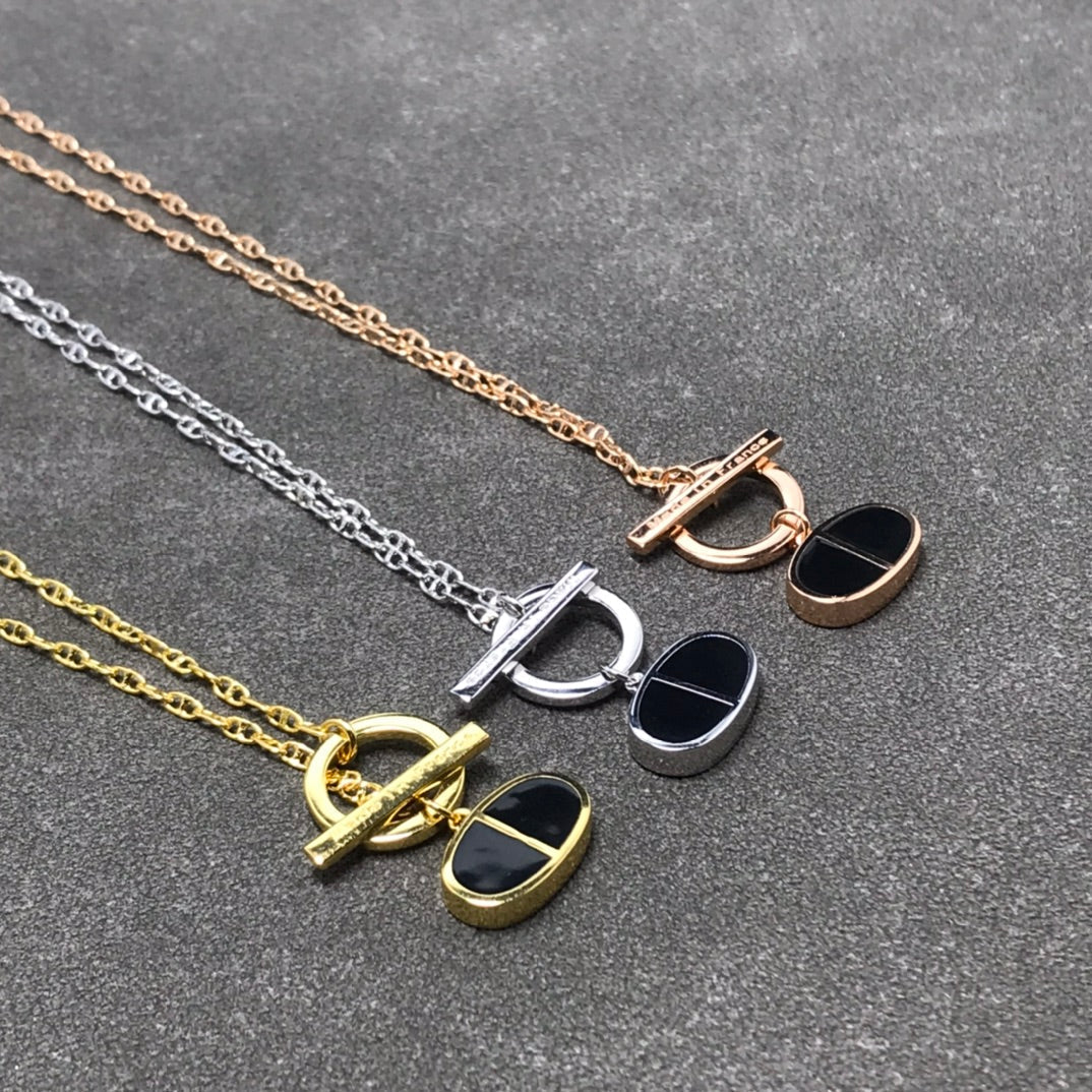 ¡®Aura Jewels¡¯CHAINE VERSO BLACK CERAMIC NECKLACE