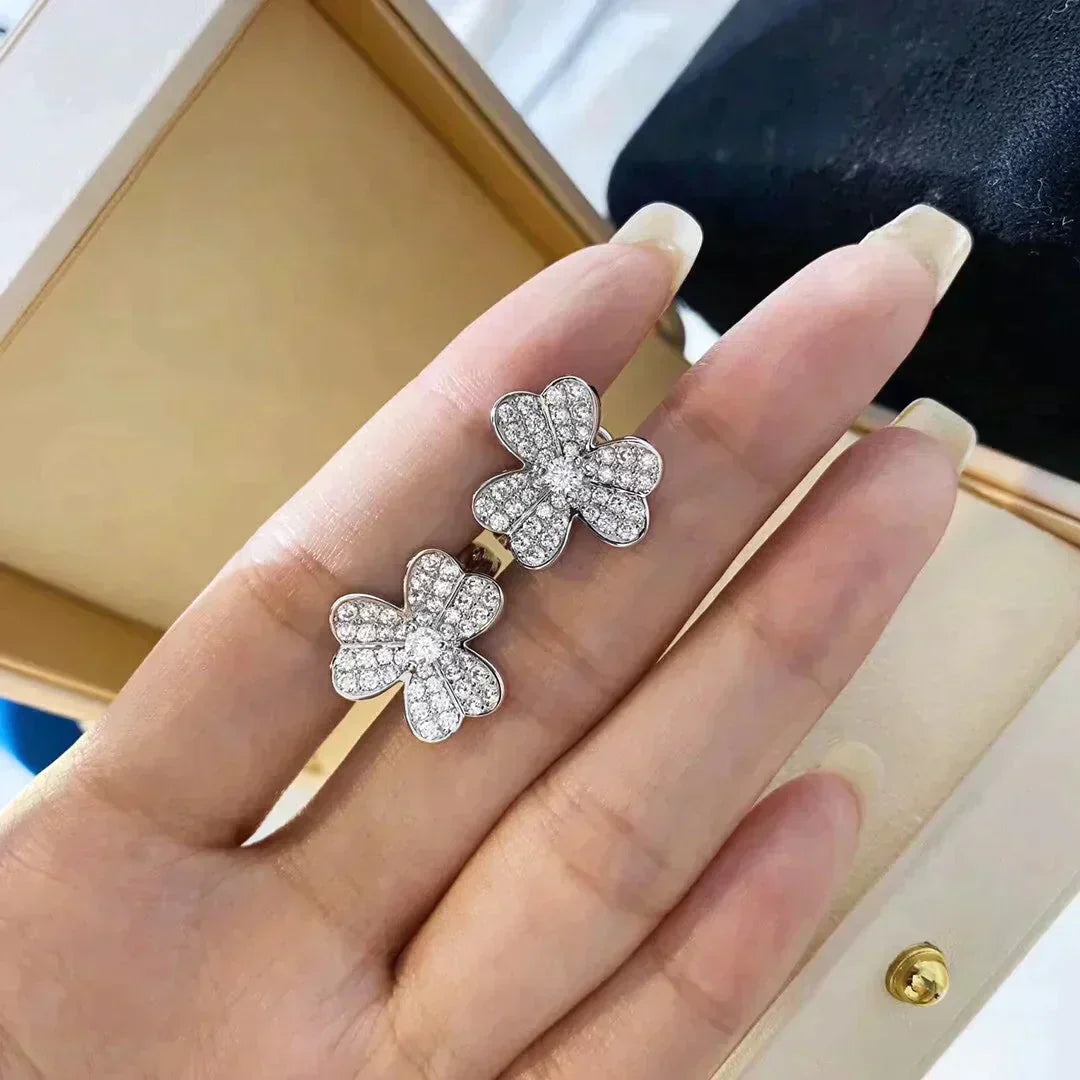 ¡®Aura Jewels¡¯CLOVER COMOS DIAMOND EARRINGS SILVER