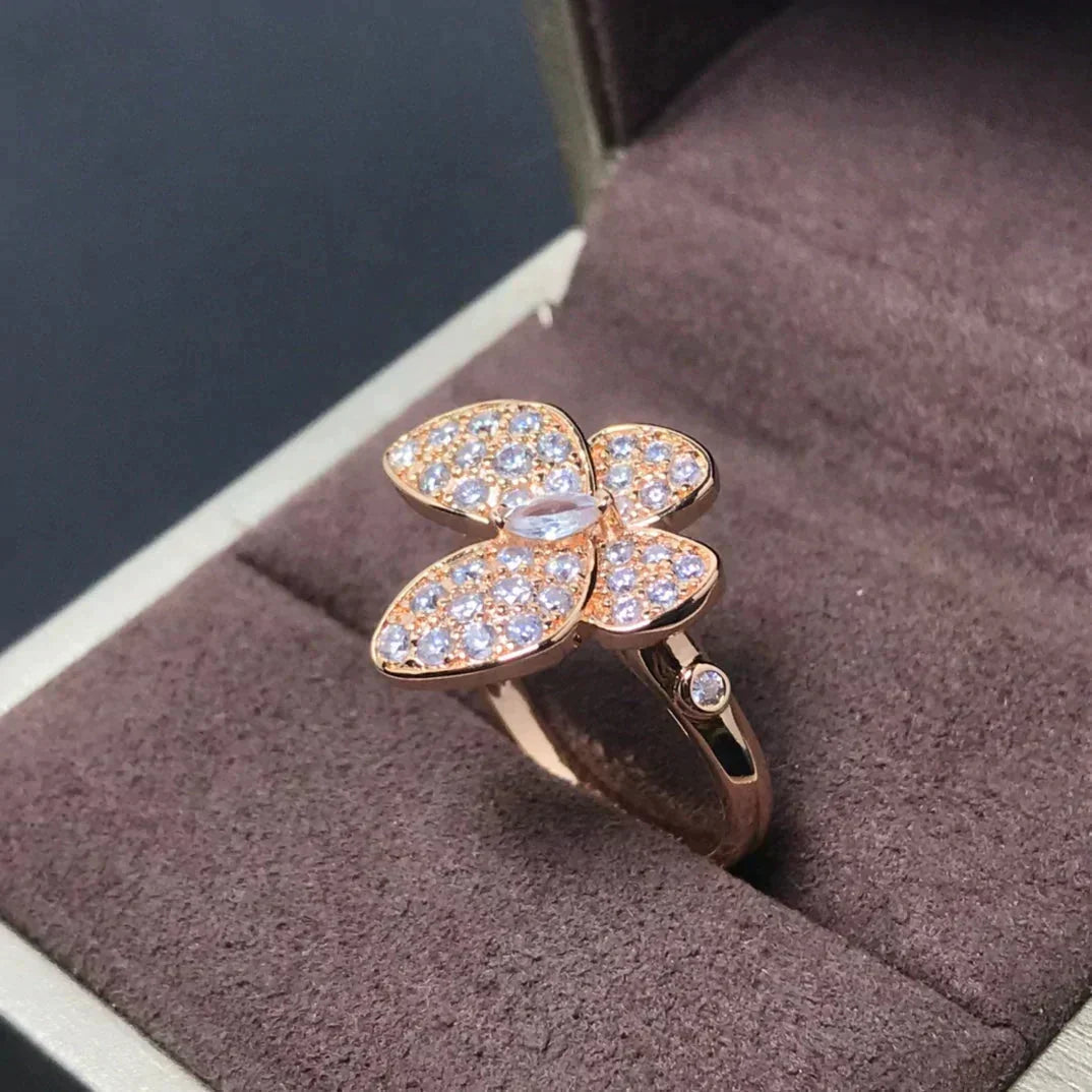 ¡®Aura Jewels¡¯BUTTERFLY PINK GOLD DIAMOND RING