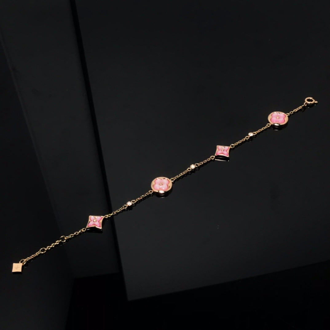 ¡®Aura Jewels¡¯STAR AND SUN 4 MOTIF PINK MOP PINK GOLD BRACELET