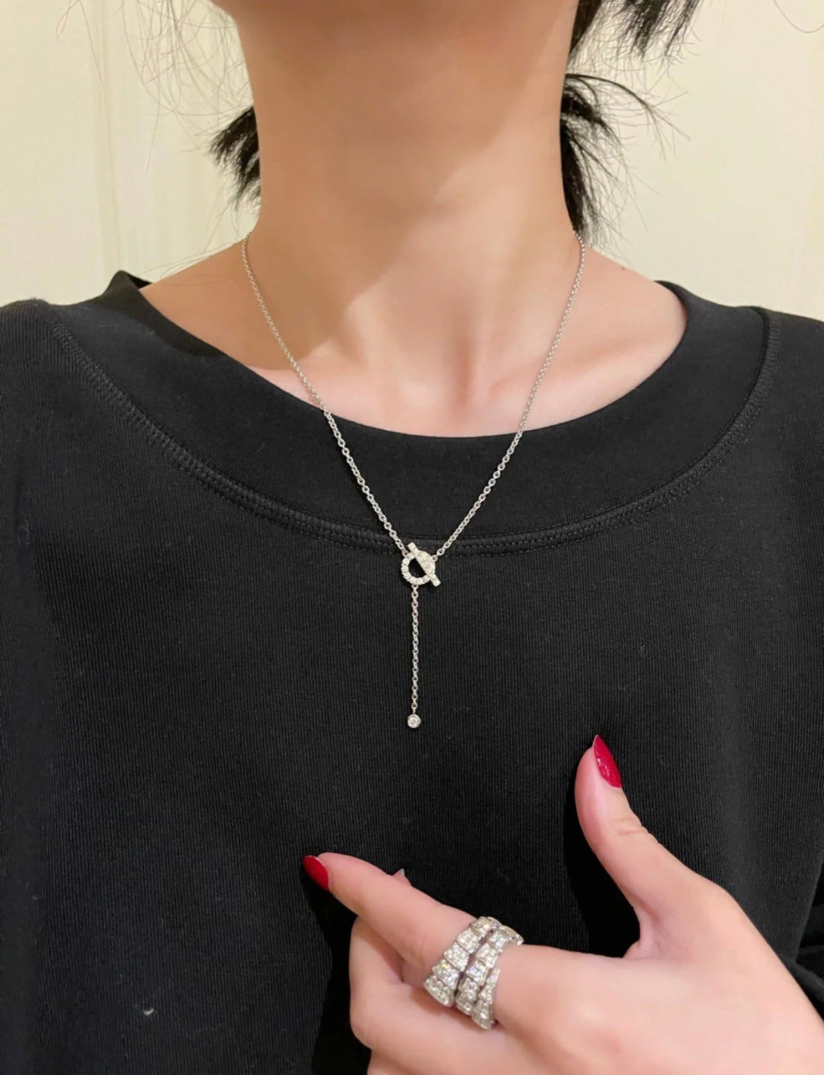 ¡®Aura Jewels¡¯FINESSE SILVER DIAMOND NECKLACE