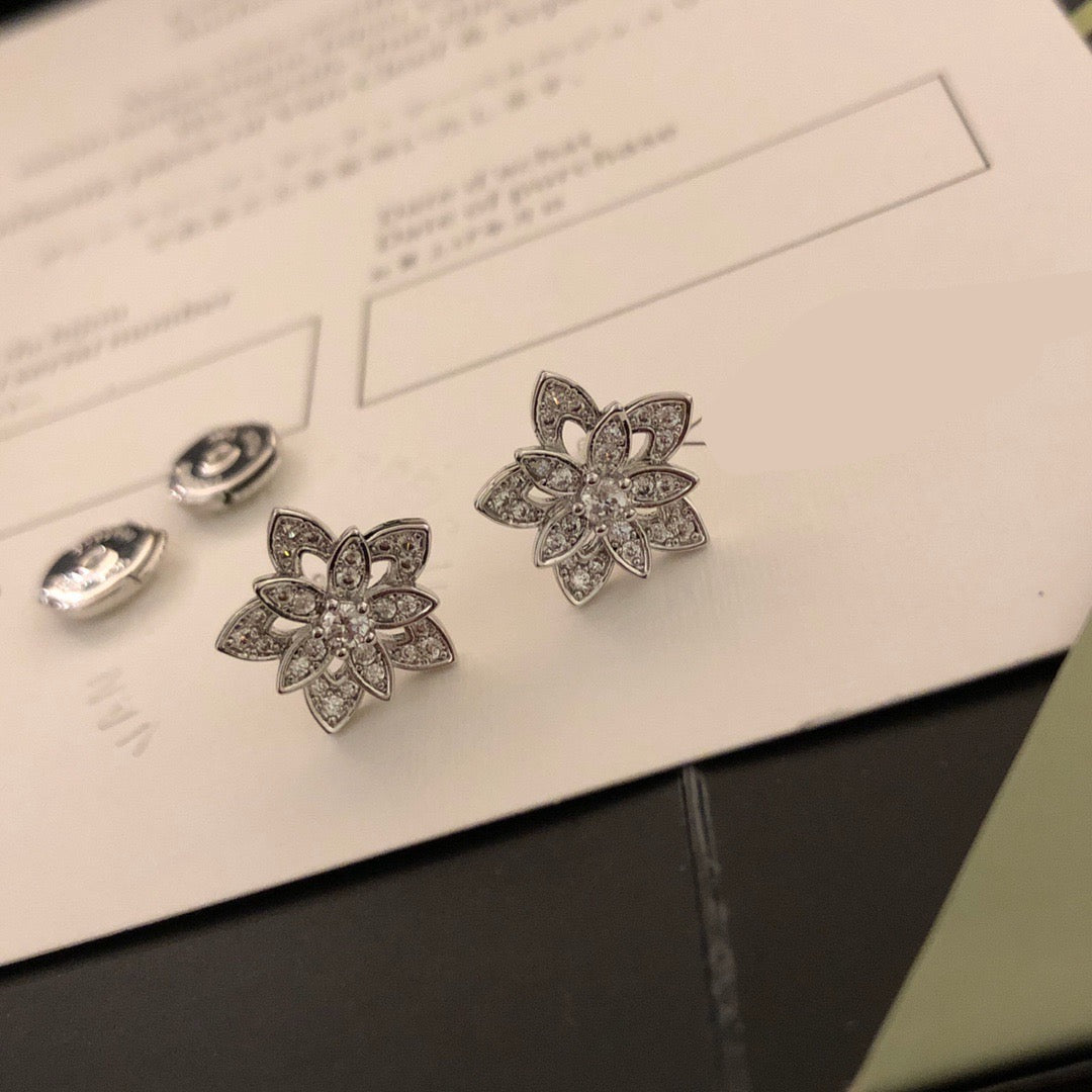 ¡®AuraJewelry¡¯Lotus Openwork Earrings(Mini)
