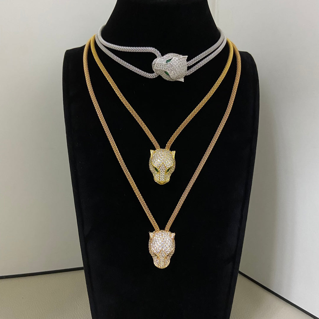 ¡®Aura Jewelry¡¯Panther Head Layered Necklace