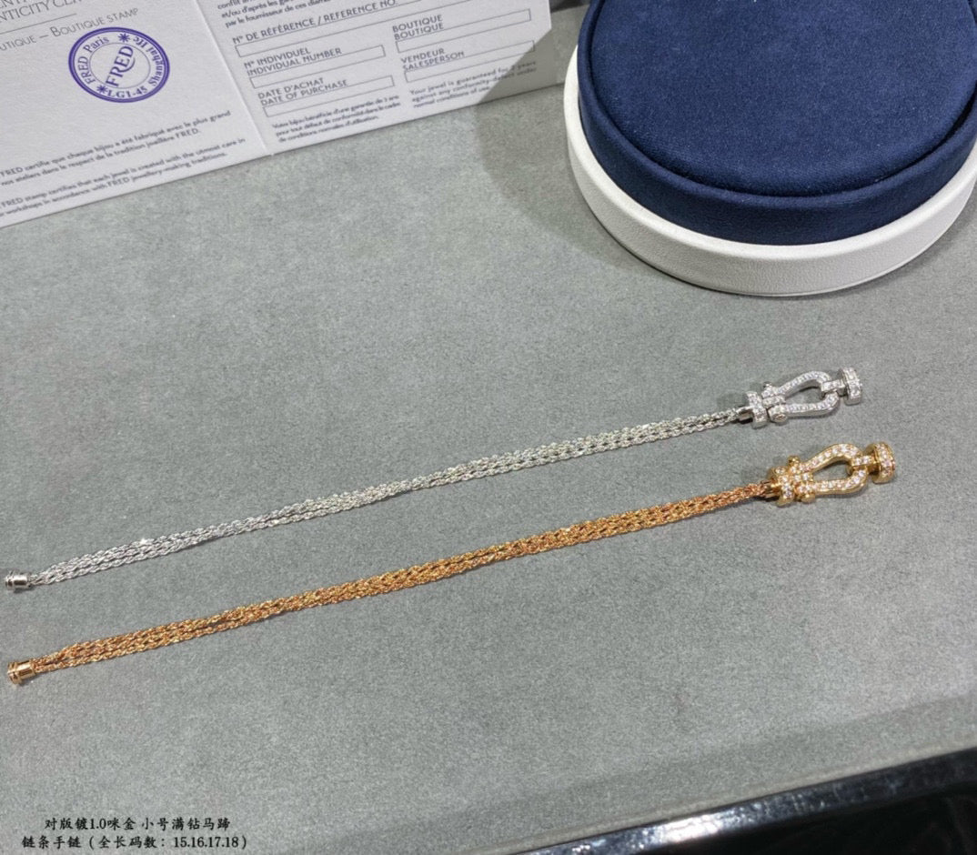 ¡®Aura Jewels¡¯FORCE SMALL HORSESHOE DIAMOND CHAIN ROPE BRACELET