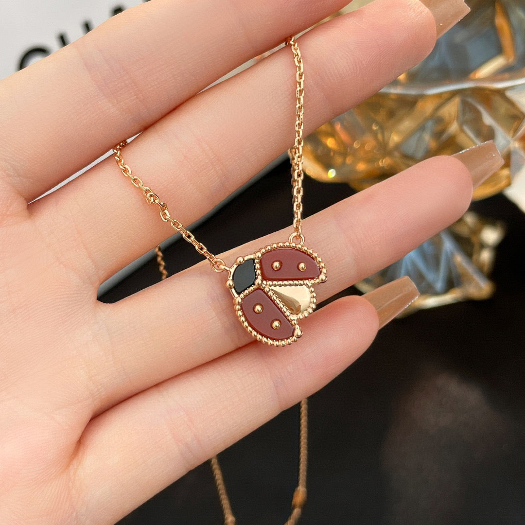 ¡®Aura Jewels¡¯LUCKY CARNELIANS LADYBUG NECKLACE