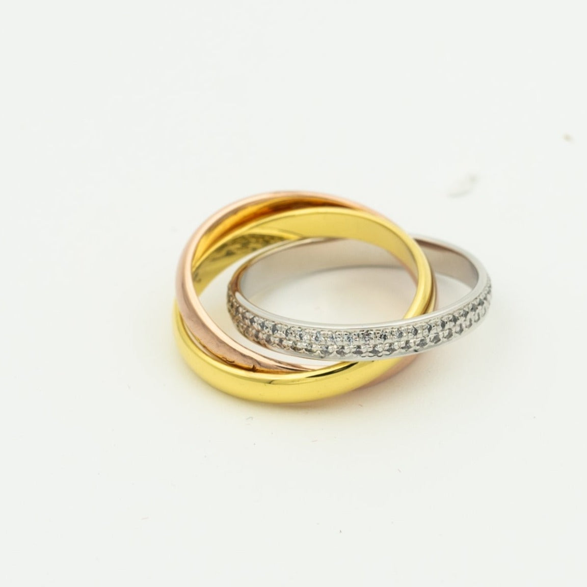 ¡®Aura Jewels¡¯TRINITY RING GOLD PINK GOLD SILVER DIAMONDS