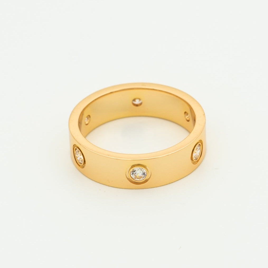 ¡®Aura Jewels¡¯LOVE RING 5.5MM 6 DIAMONDS PINK GOLD