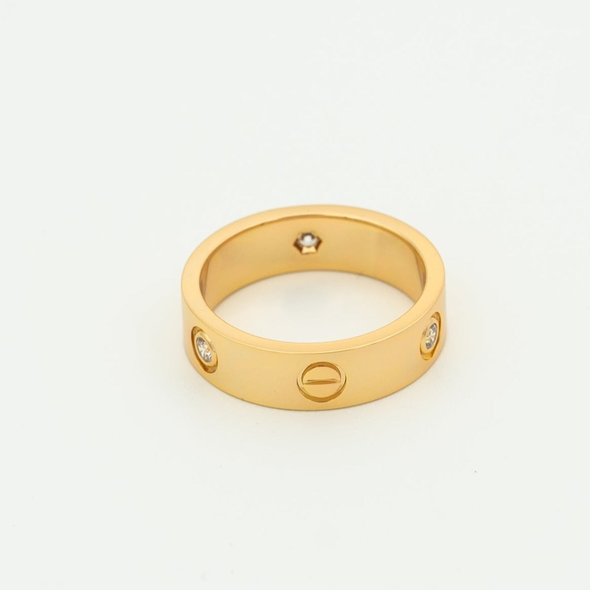 ¡®Aura Jewels¡¯LOVE RING 5.5MM 3 DIAMONDS PINK GOLD