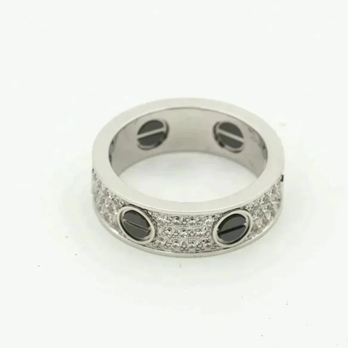 ¡®Aura Jewels¡¯LOVE RING 5.5MM DIAMONDS PAVED CERAMIC