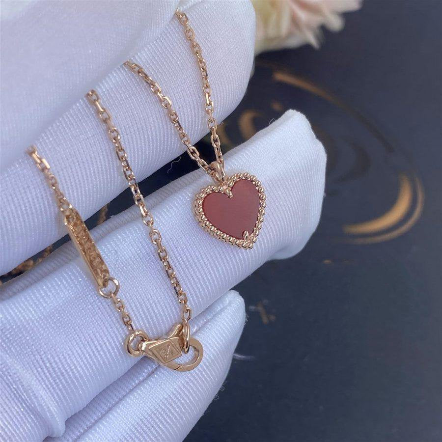 ¡®Aura Jewels¡¯SWEET CLOVER CARNELIAN HEART NECKLACE