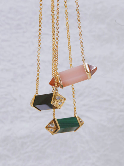 ¡®Aura Jewelry¡¯Color Stone Bar Pendant Necklace