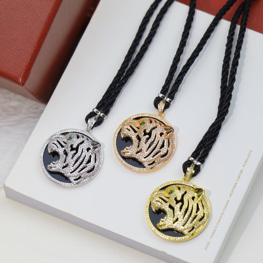¡®Aura Jewelry¡ Openwork Tiger Cord Pendant Necklace