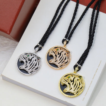 ¡®Aura Jewelry¡ Openwork Tiger Cord Pendant Necklace