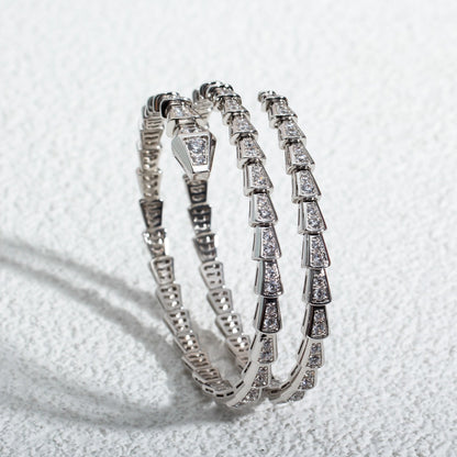 [Aura Jewelry]SERPENTI BRACELET SILVER DIAMOND DOUBLE ROW