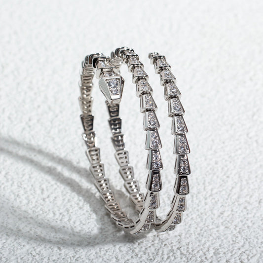 [Aura Jewelry]SERPENTI BRACELET SILVER DIAMOND DOUBLE ROW