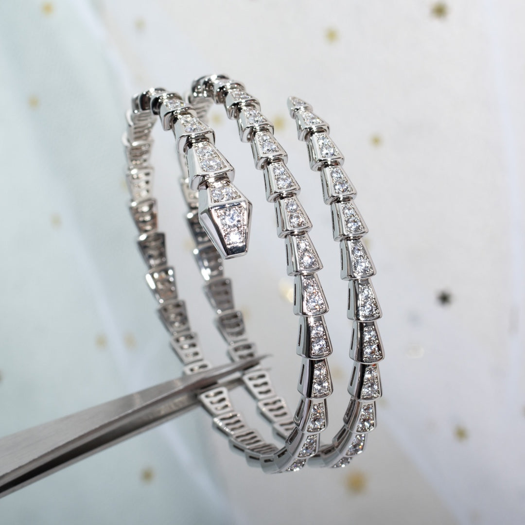 [Aura Jewelry]SERPENTI BRACELET SILVER DIAMOND DOUBLE ROW