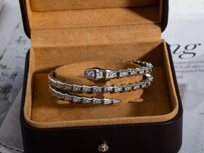 [Aura Jewelry]SERPENTI BRACELET SILVER DIAMOND DOUBLE ROW