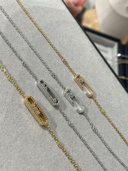 [Aura Jewels]BABY MOVE DIAMOND BRACELET(Adjustable length)