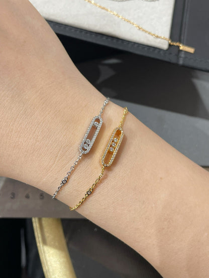 [Aura Jewels]BABY MOVE DIAMOND BRACELET(Adjustable length)