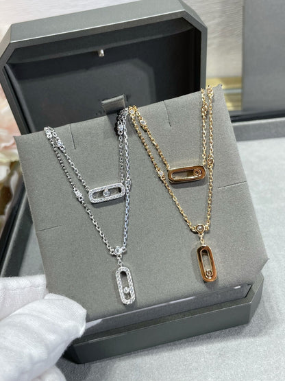 [Aura Jewels]MOVE 2 ROW DIAMOND NECKLACE