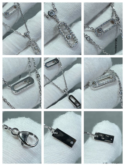 [Aura Jewels]MOVE 2 ROW DIAMOND NECKLACE