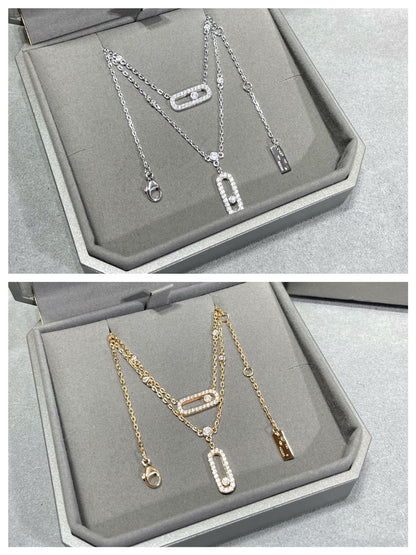 [Aura Jewels]MOVE 2 ROW DIAMOND NECKLACE