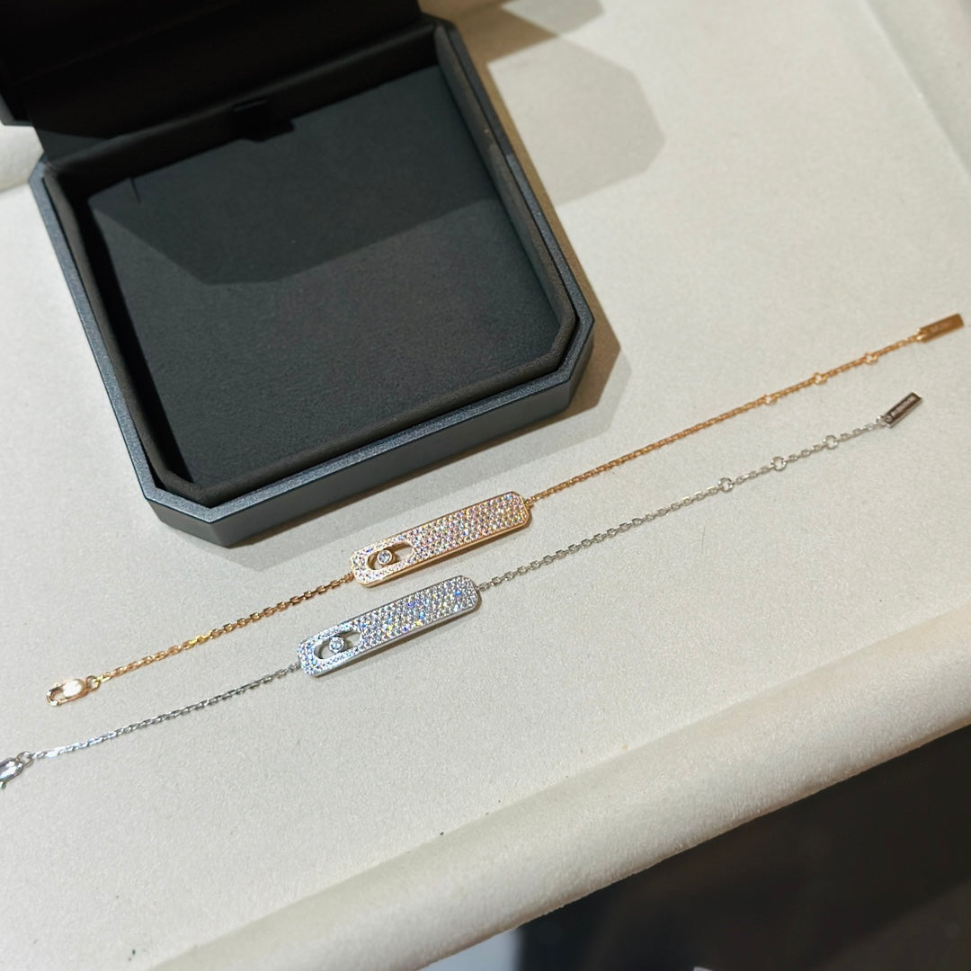[Aura Jewels]MOVE CLASSIQUE DIAMOND PAVED BRACELET(Adjustable)