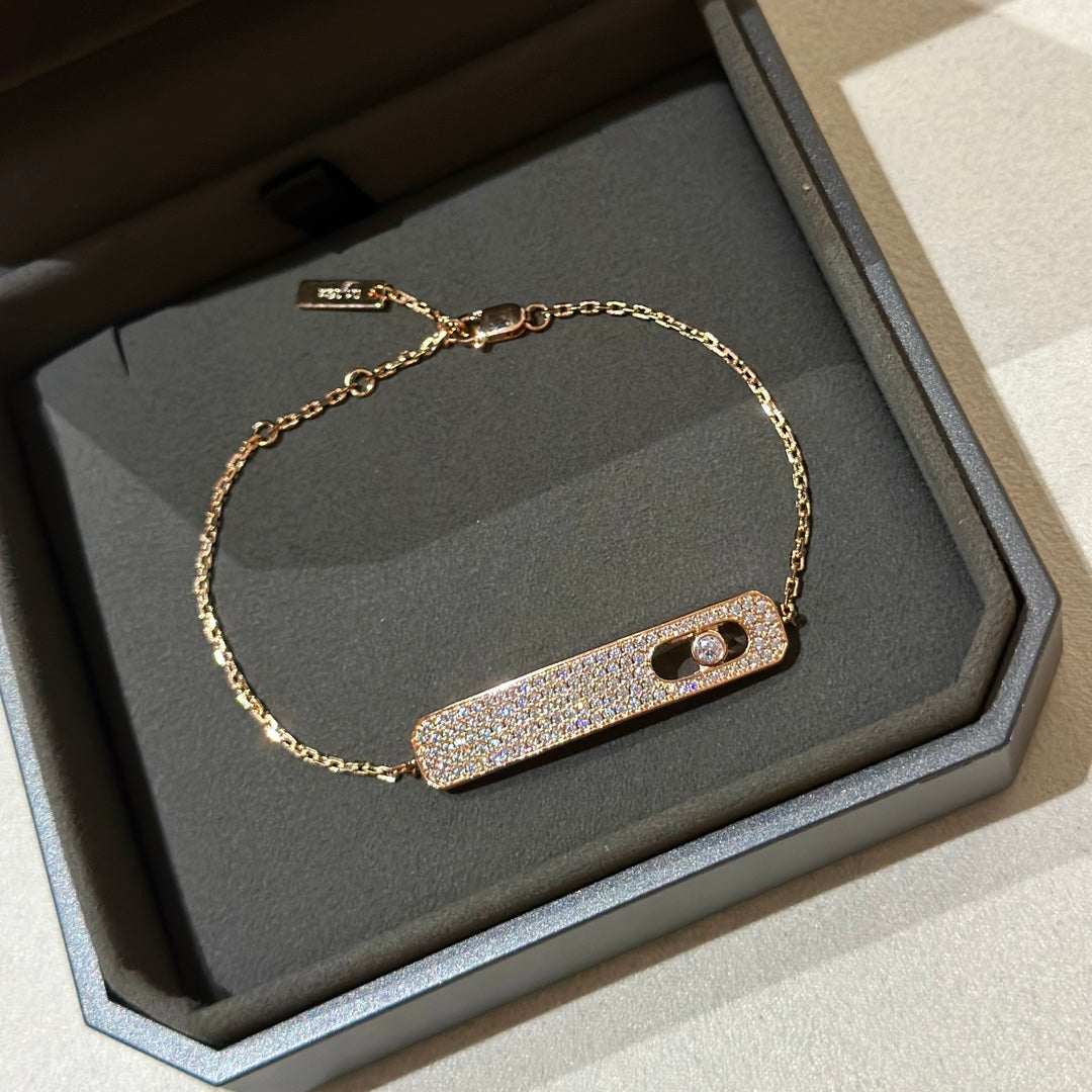 [Aura Jewels]MOVE CLASSIQUE DIAMOND PAVED BRACELET(Adjustable)