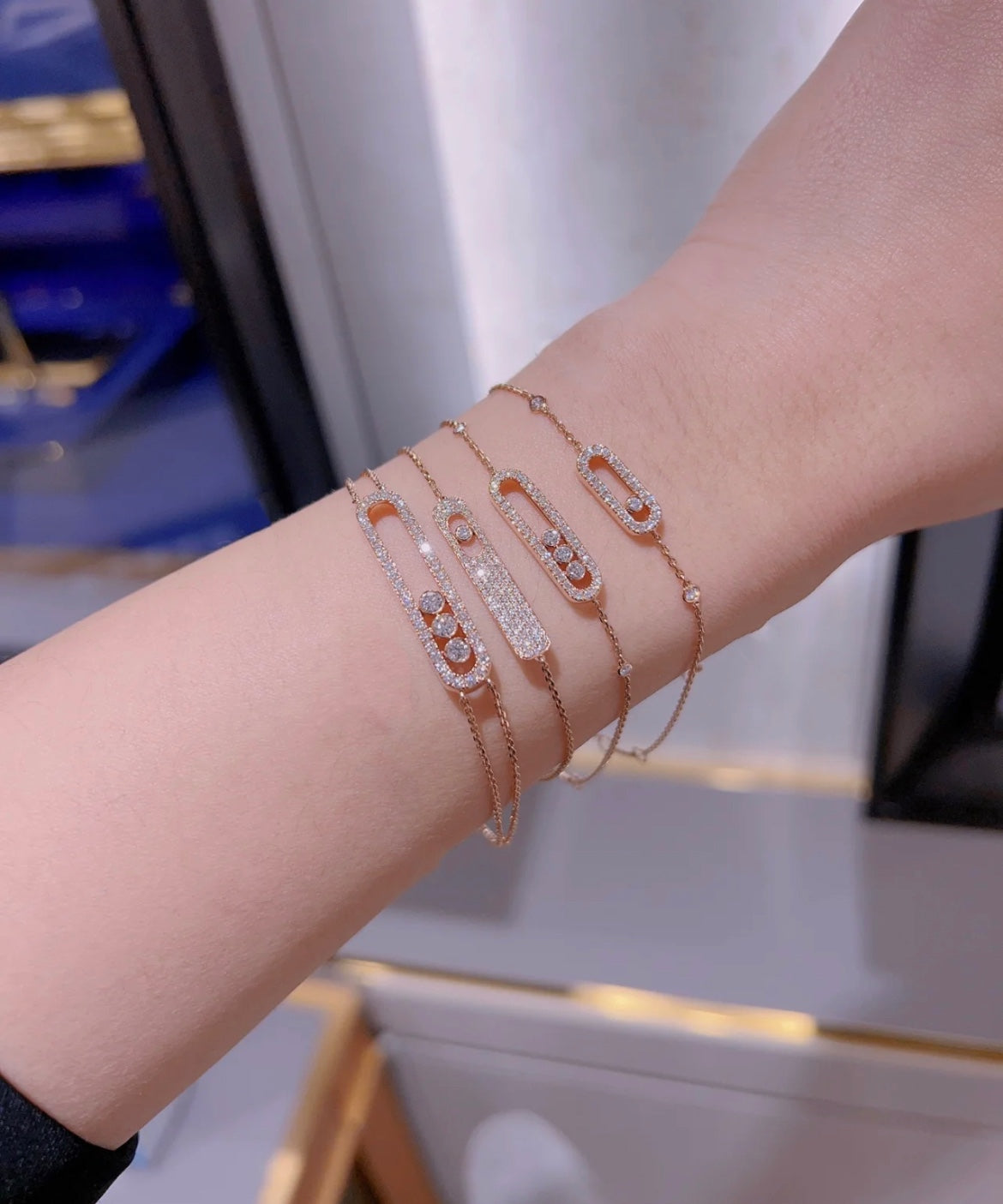 [Aura Jewels]MOVE CLASSIQUE DIAMOND PAVED BRACELET(Adjustable)