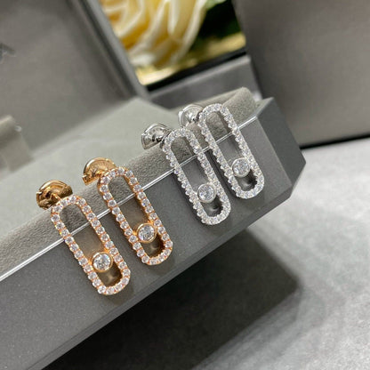 [Aura Jewels]MOVE UNO STUD DIAMOND PAVED EARRINGS