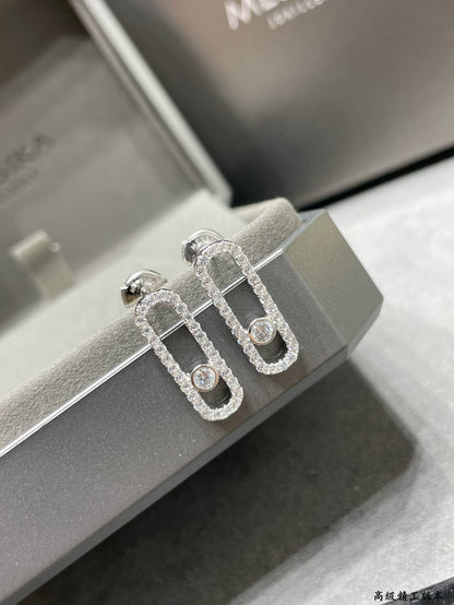 [Aura Jewels]MOVE UNO STUD DIAMOND PAVED EARRINGS