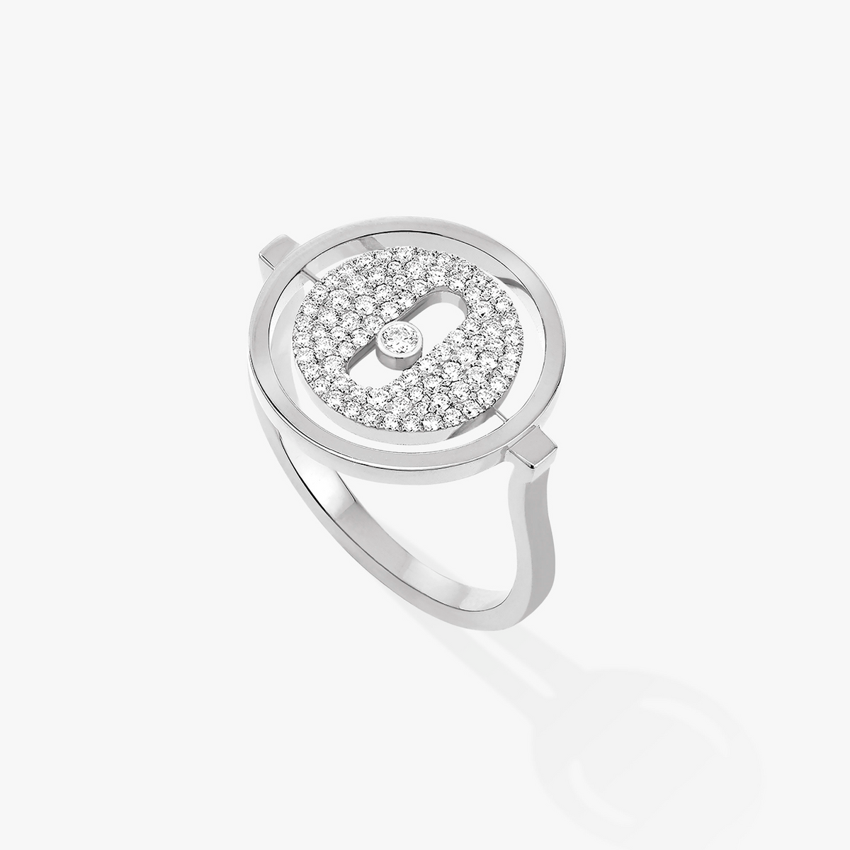 [Aura Jewels]LUCKY MOVE PAVED SILVER DIAMOND RING