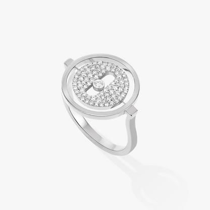 [Aura Jewels]LUCKY MOVE PAVED SILVER DIAMOND RING