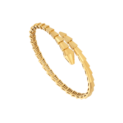 [Aura Jewelry]Viper Silver No‑Diamond Snake Bracelet