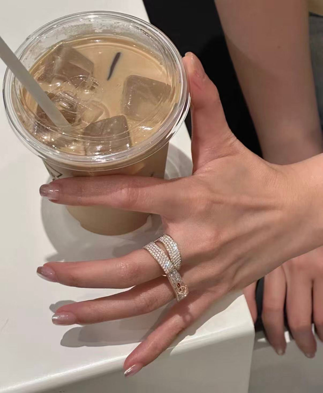 ¡®Aura Jewelry¡¯NEW STYLE FULL CIRCLE DOUBLE DIAMOND RING
