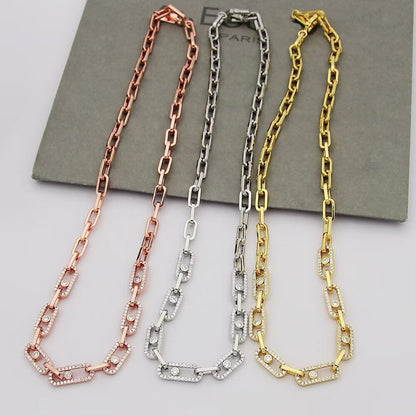 [Aura Jewelry]Move Link Pave Diamond Necklace