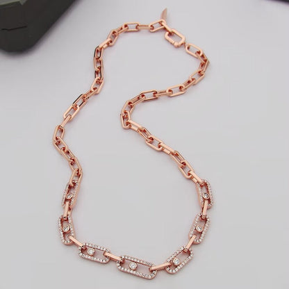[Aura Jewelry]Move Link Pave Diamond Necklace
