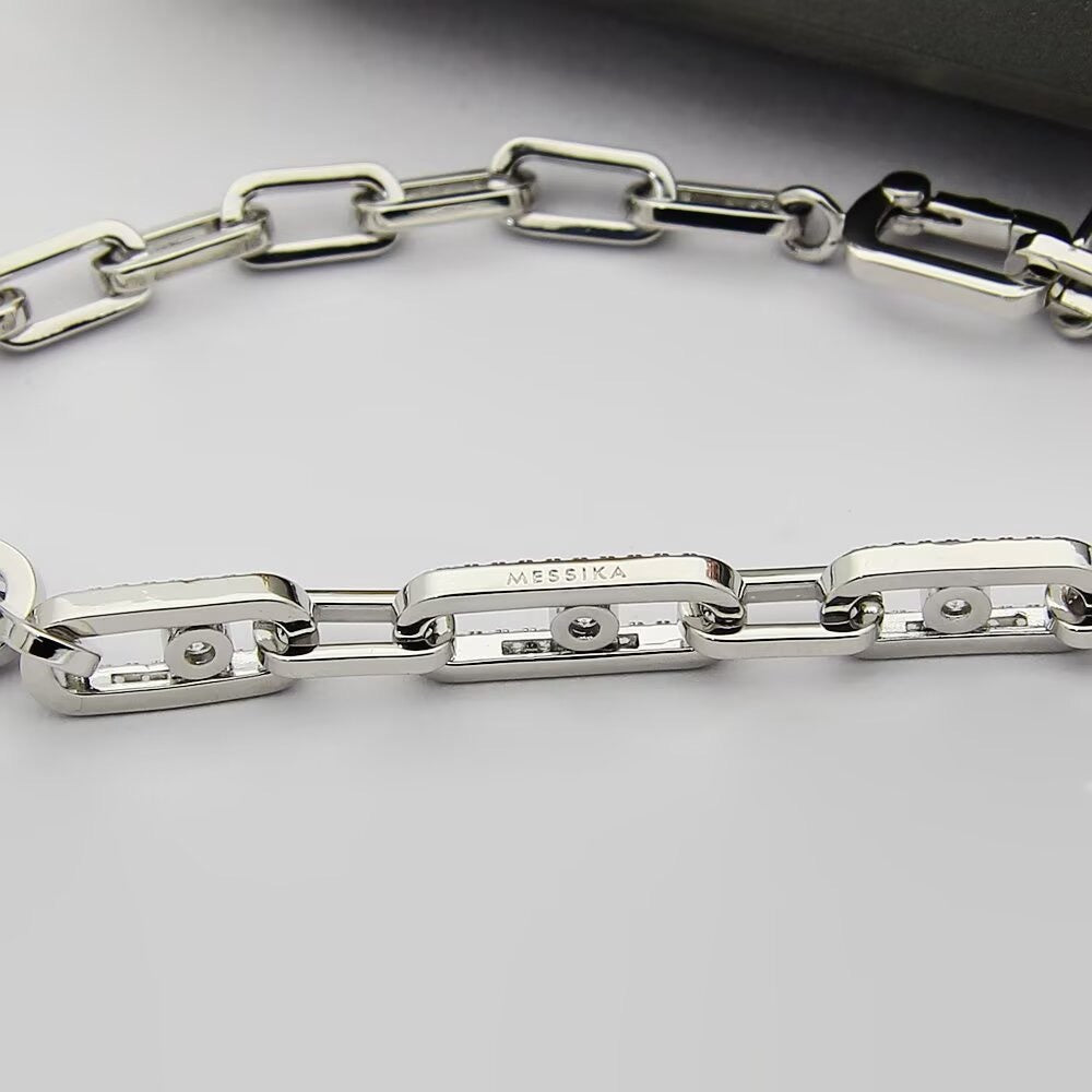 [Aura Jewelry]Move Link Pave Diamond Necklace