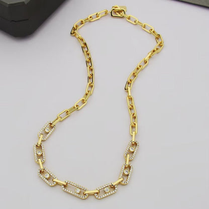 [Aura Jewelry]Move Link Pave Diamond Necklace