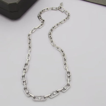 [Aura Jewelry]Move Link Pave Diamond Necklace