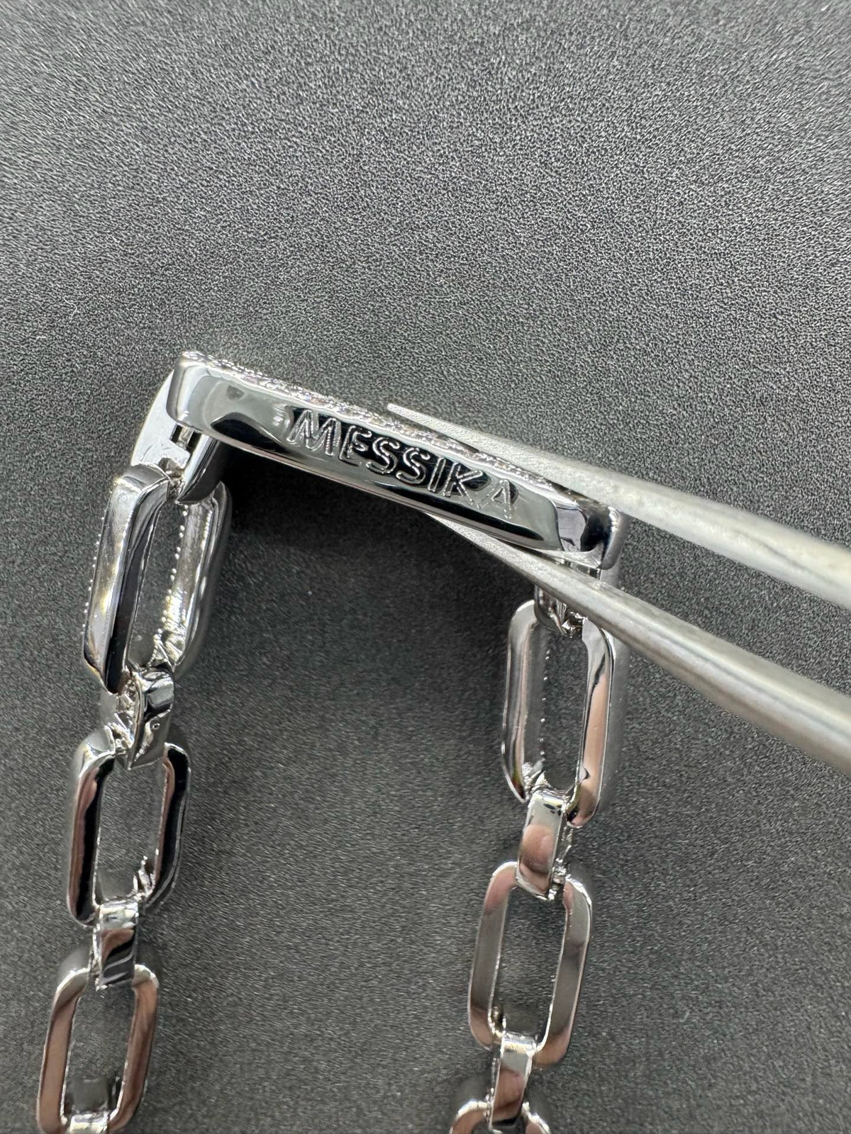 [Aura Jewelry] Move Link Pave Diamond Chain Necklace